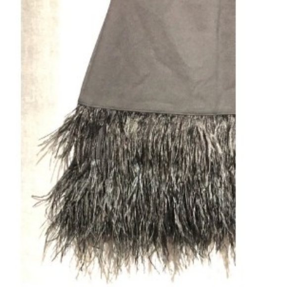 Elizabeth and James Feather Dress, Size 2, Black - Picture 3 of 4